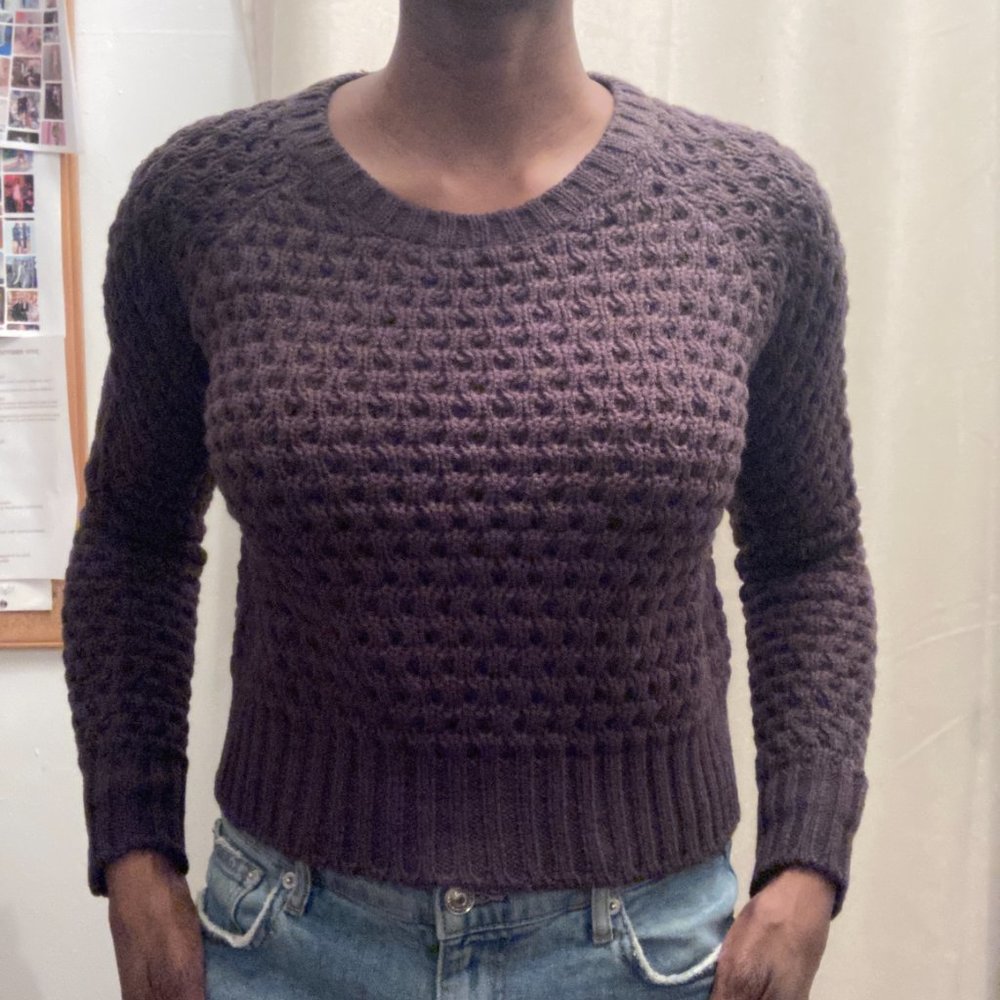 Andrea Jovine Plum Brown Crewneck Sweater Size M